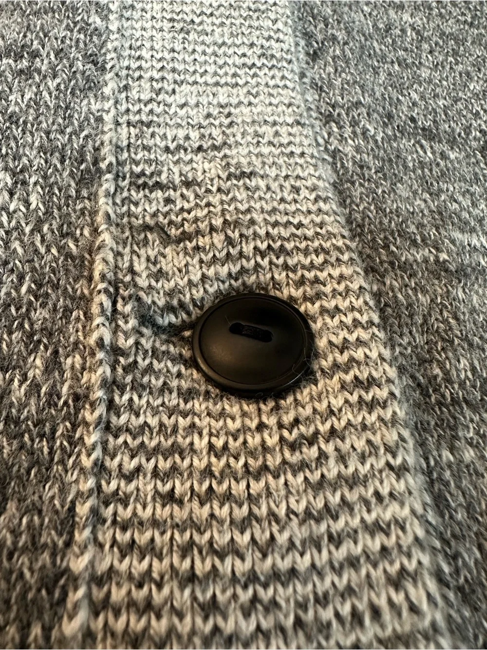 Polo by Ralph Lauren Two-Tone Gray Shawl Collar Cardigan